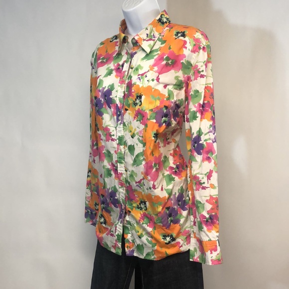 Chaps Floral Button Down Shirt - Picture 3 of 6